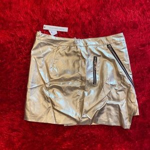 Gold leather skirt